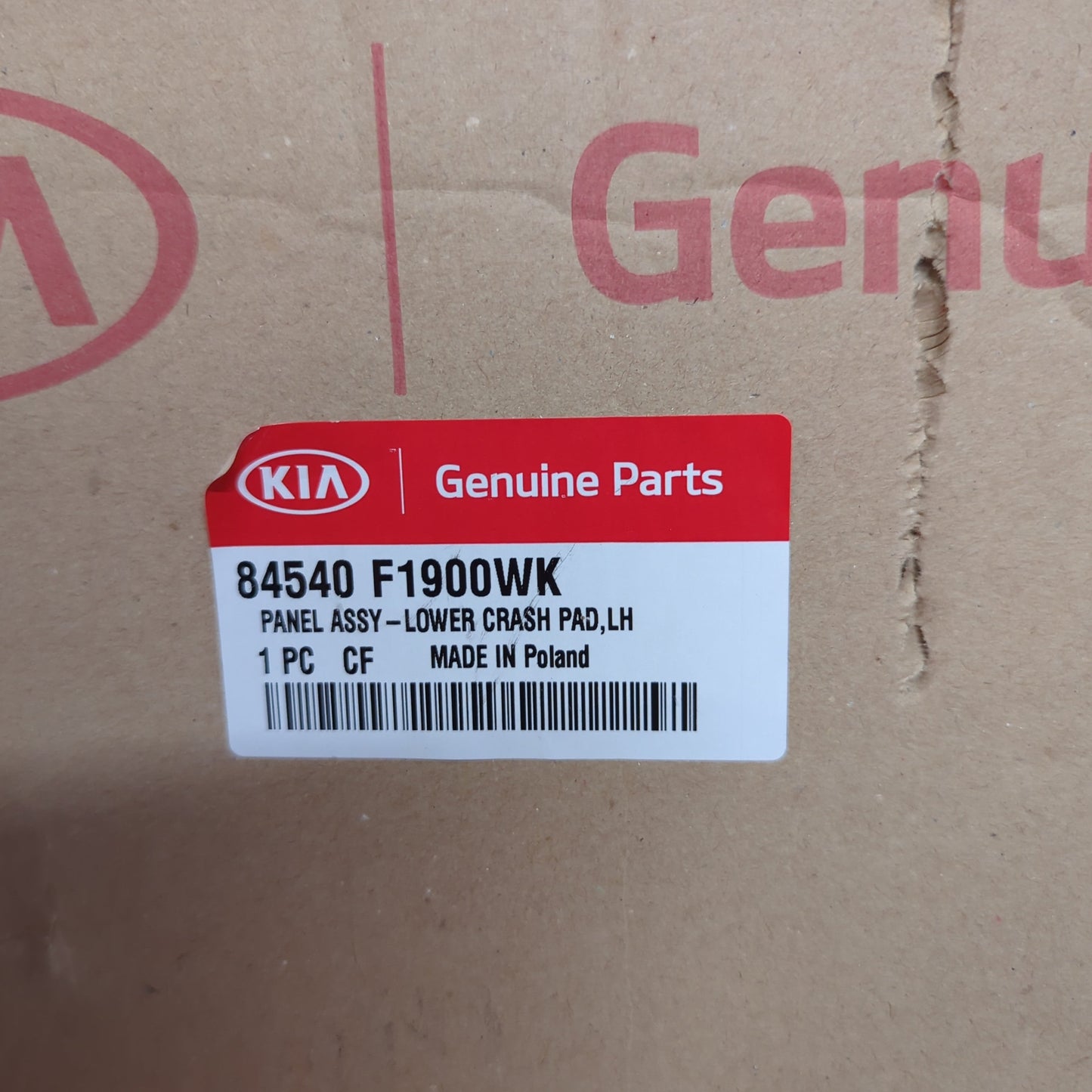 Genuine Left Lower Crash Panel - Kia Sportage 2015-2022 | 84540F1900WK