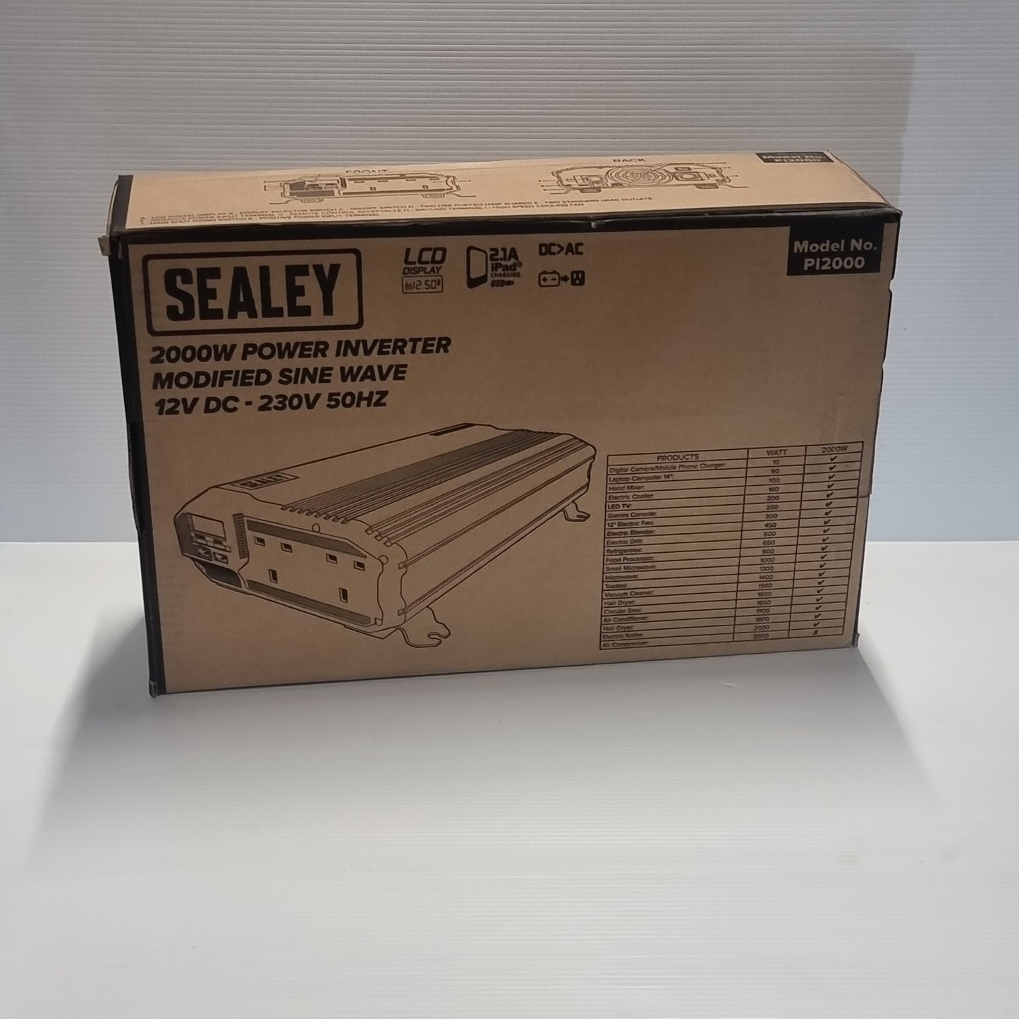 Sealy - Modified Sine Wave Power Inverter 2000W 12V | PI2000