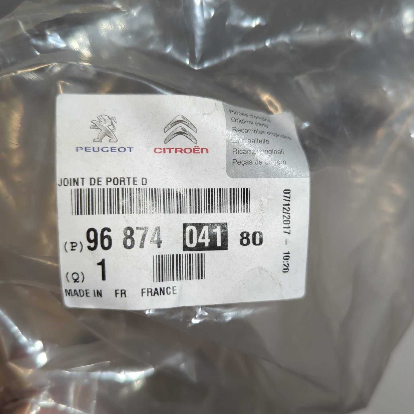 Genuine Peugeot Dr Weatherstrip | 9687404180