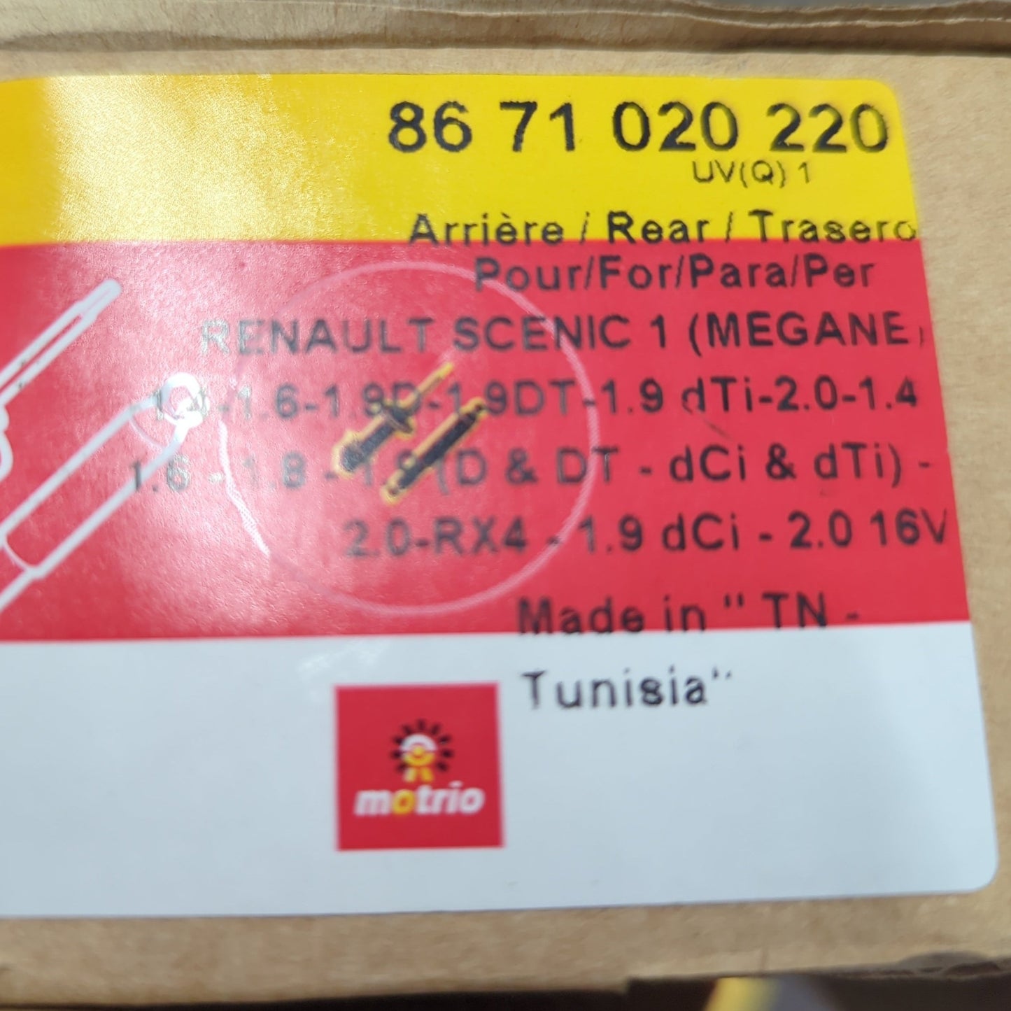 Motrio Rear Shock Absorbers - Renault Scenic 1 | 86 71 020 220