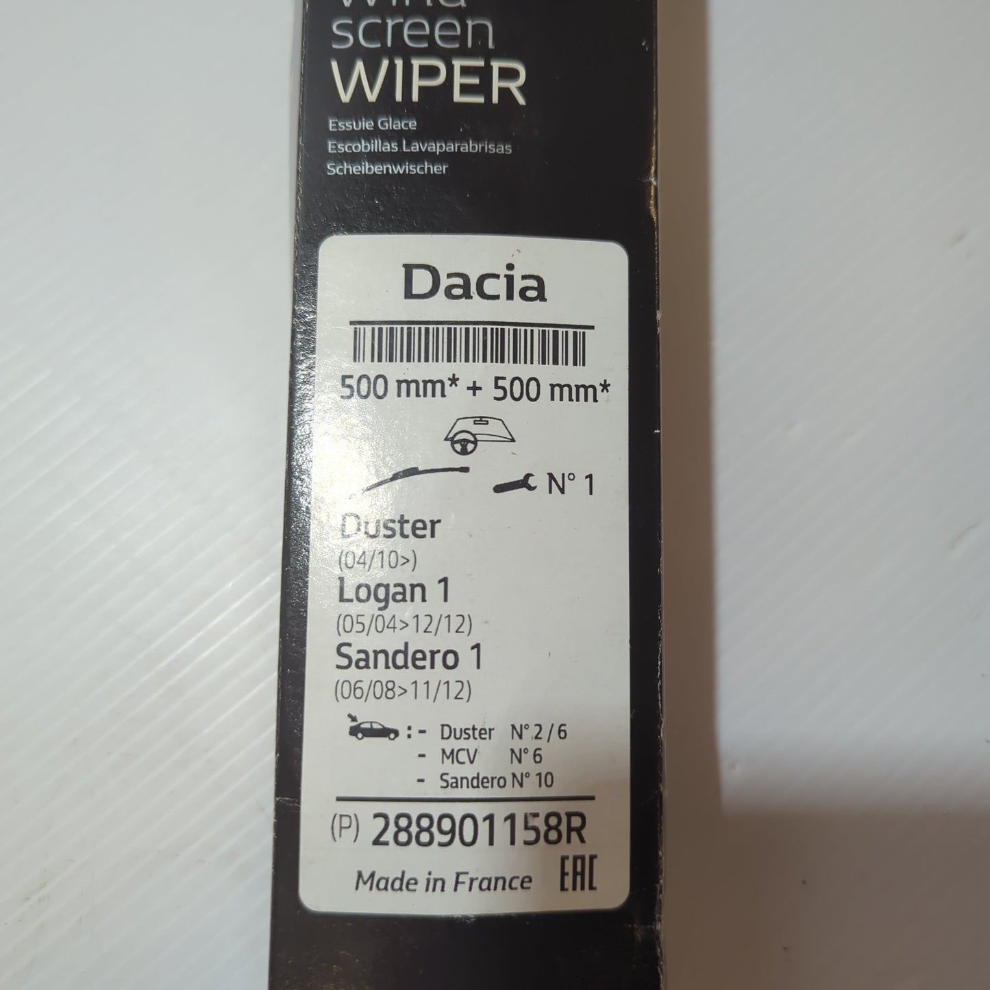 2x Genuine Rear Wiper Blade - Dacia Duster / Logan / Sandero | 28 89 011 58R