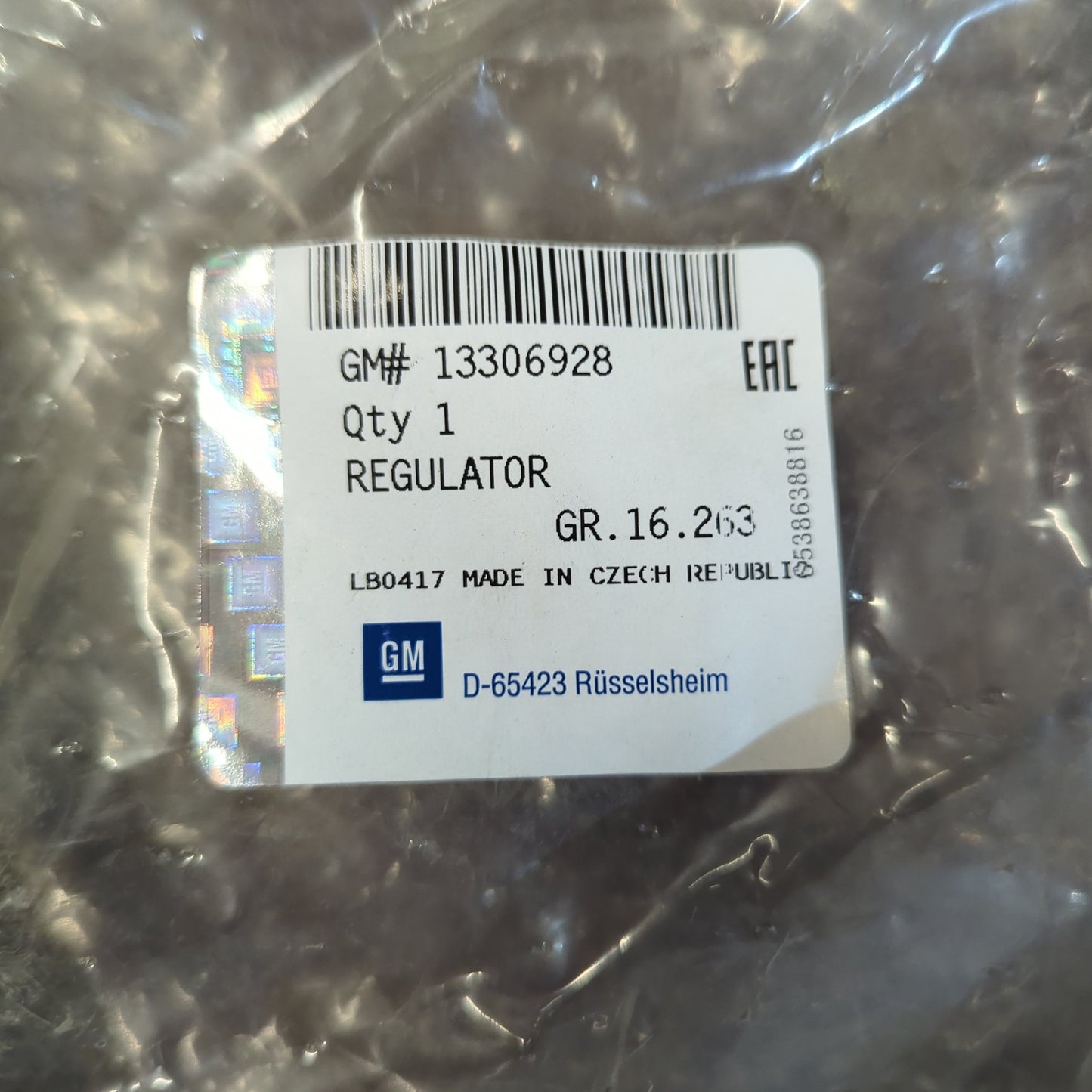 Genuine Rear Right Window Regulator - Vauxhall Insignia 2008-2017 | 13306928