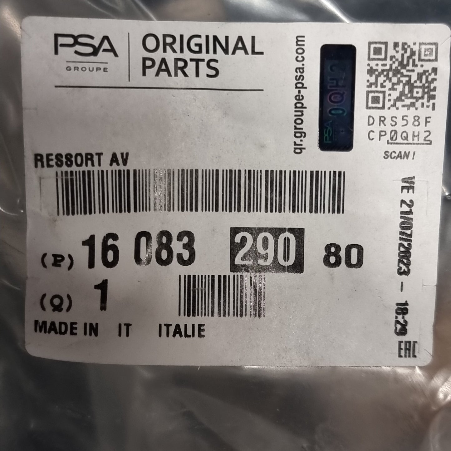 1x Genuine Suspension Spring - Citroen / Peugeot | 1608329080