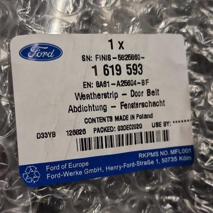 Genuine Rear Right Door Outer Weatherstrip - Ford Fiesta MK6 | 1619593