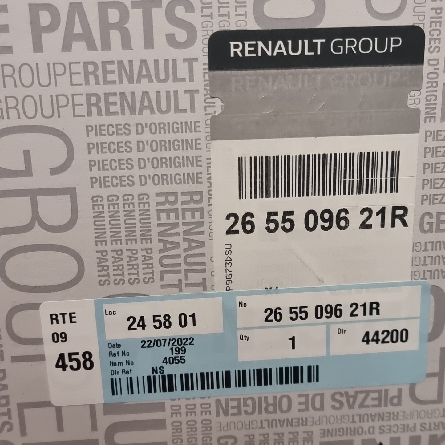 Genuine Renault Lamp-Fdr Rr Rh | 26 55 096 21R