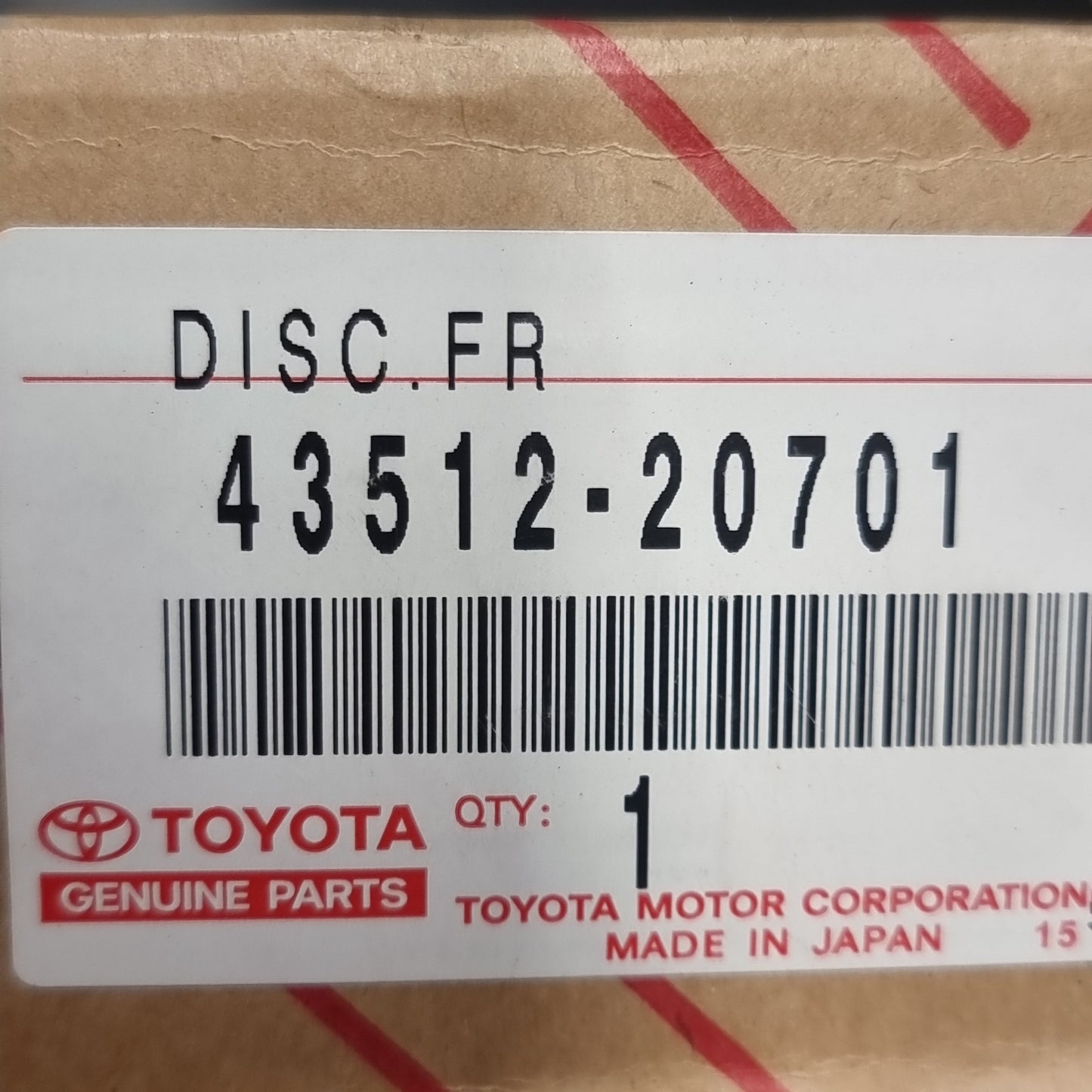 1x Genuine Front Brake Disc - Toyota Celica | 43512-20701