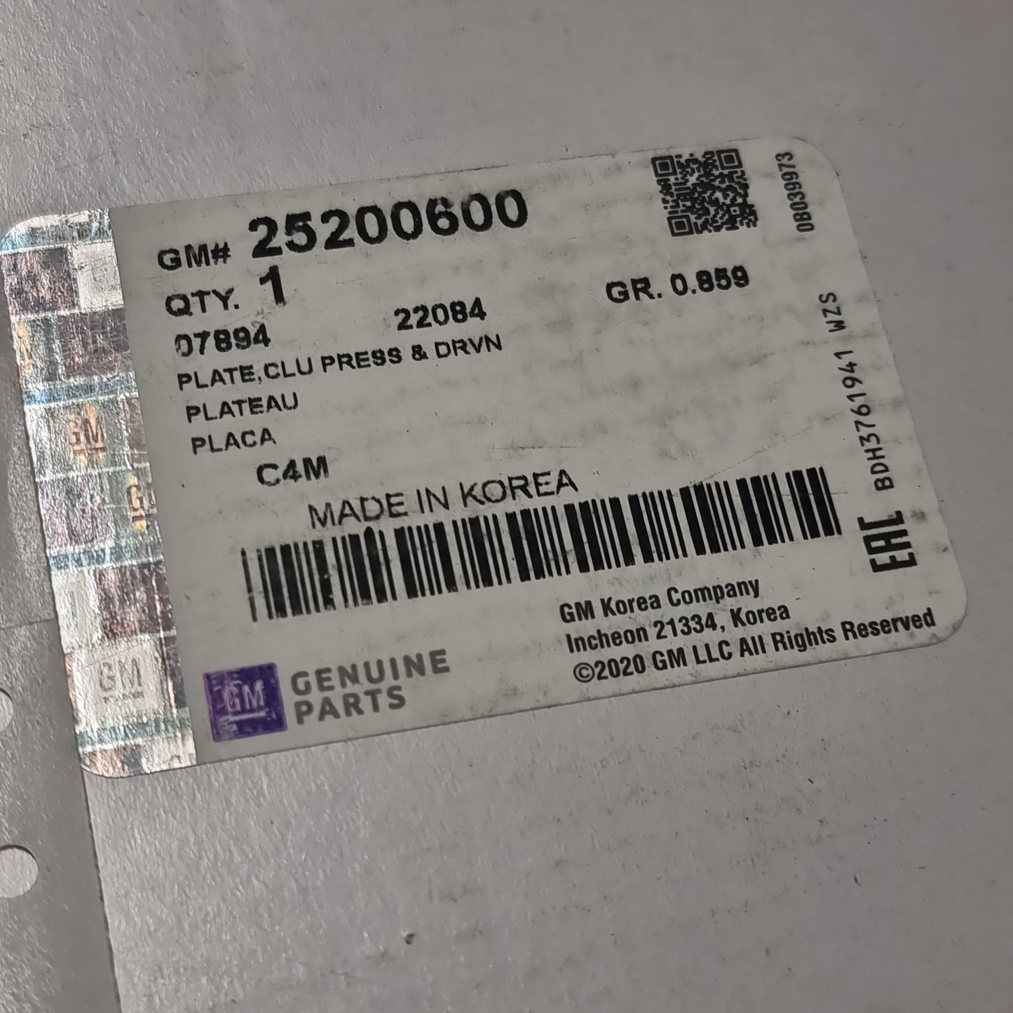 Genuine Clutch Kit - Vauxhall Viva 1.0 | 25200600