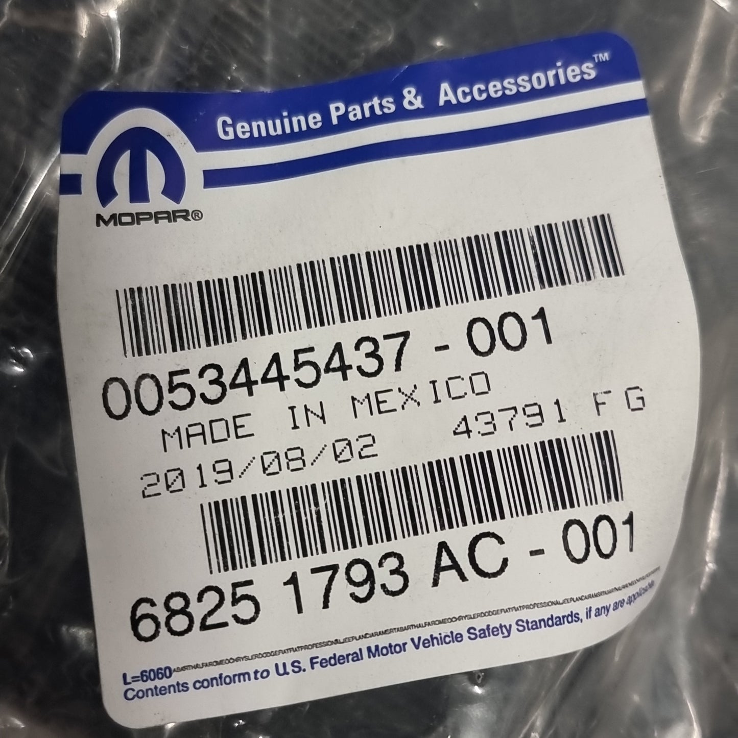 Genuine Rear Door Upper Weatherstrip - Jeep Compass 2019-2022 | K68251793AC