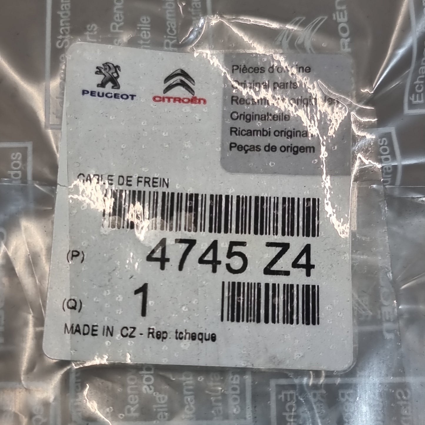 Genuine Handbrake Cable - Peugeot 207 2006-2013 1.6 | 4745Z4