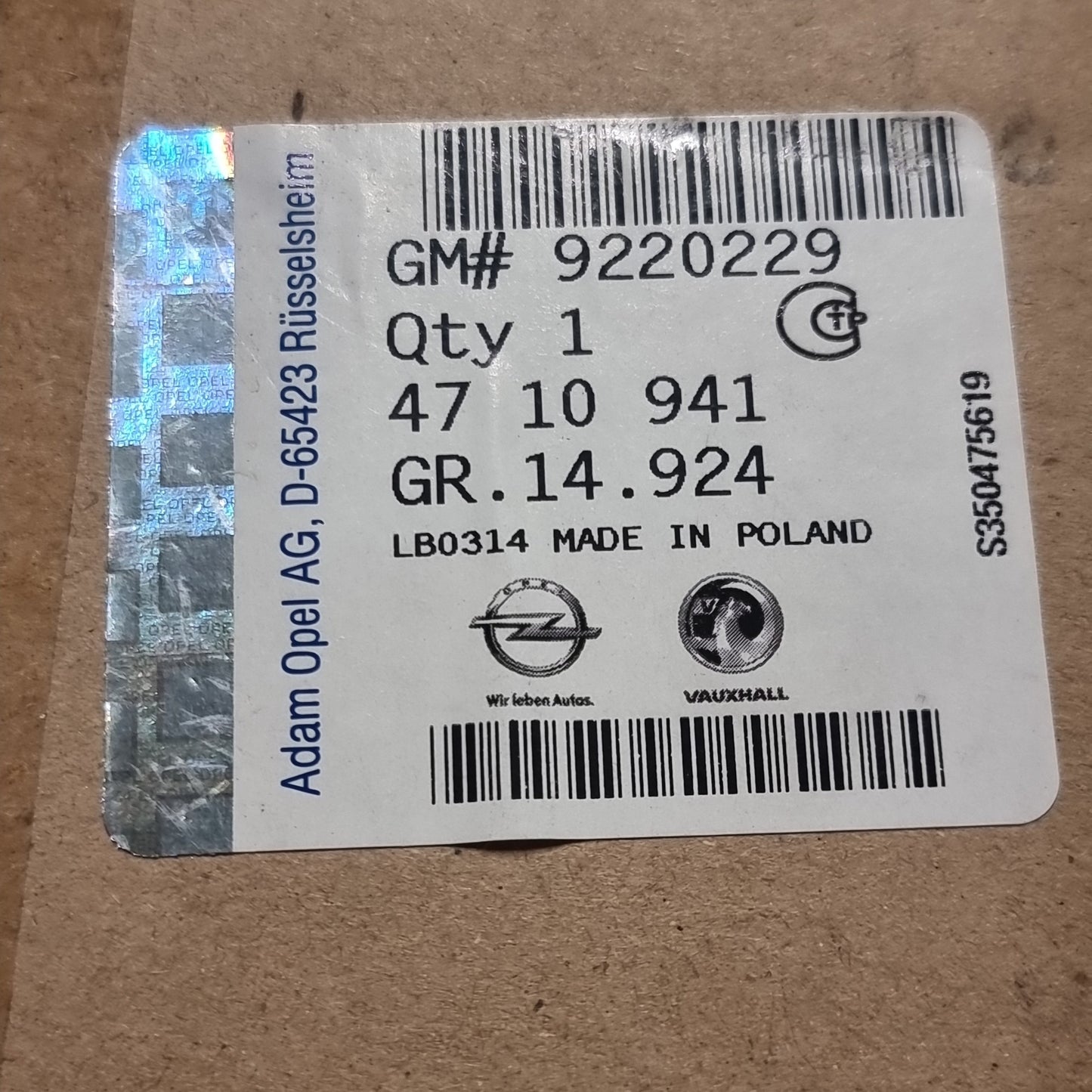 Genuine Rear Seat Head Rest - Vauxhall Agile 2008-2010 | 9220229