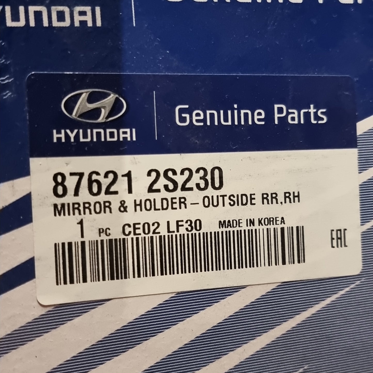 Genuine Right Rear View Mirror Glass - Hyundai IX35 2010-2022 | 876212S230