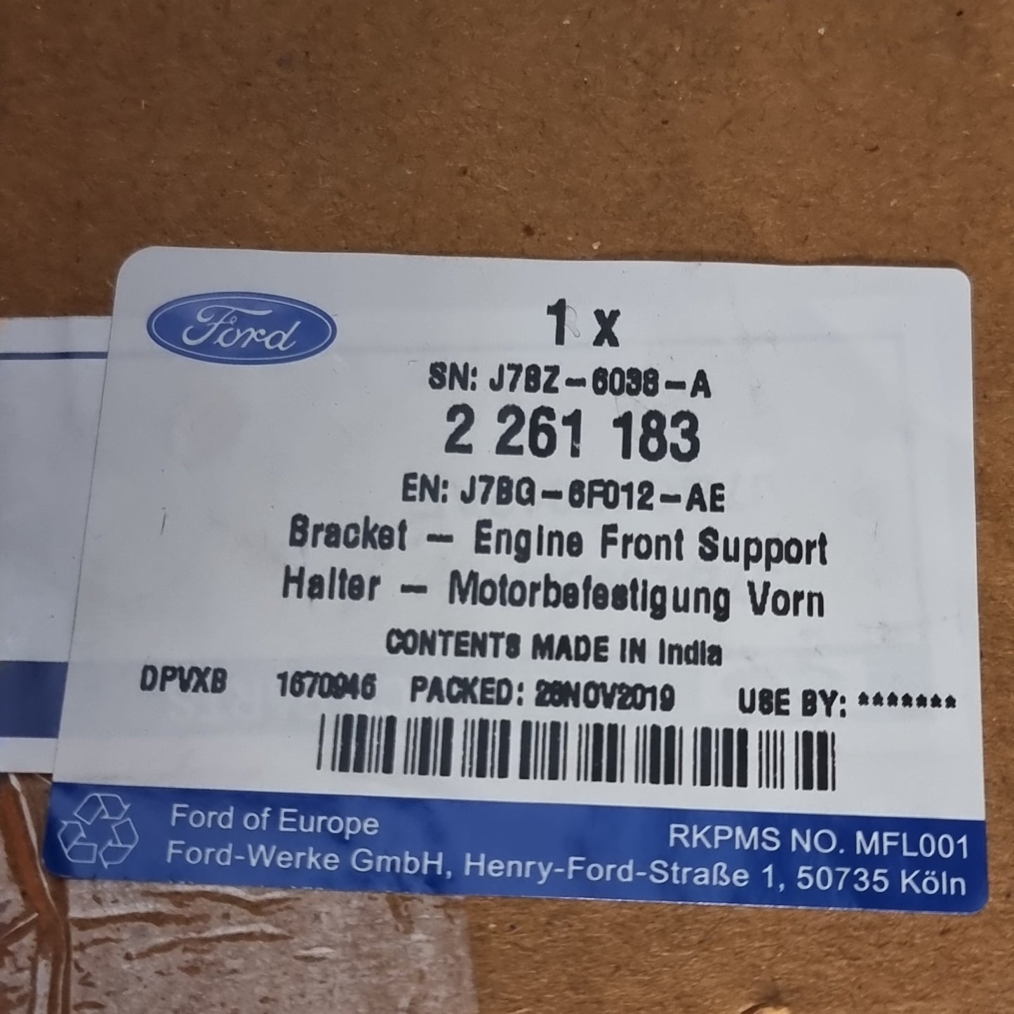 Genuine Engine Front Support Bracket - Ford KA+ 1.2 2018 | 2261183