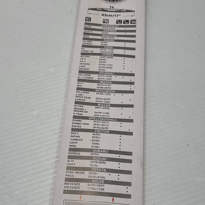 Champion - Rainy Day 17" Wiper Blade RD43 for Vauxhall / Volvo | 46004147