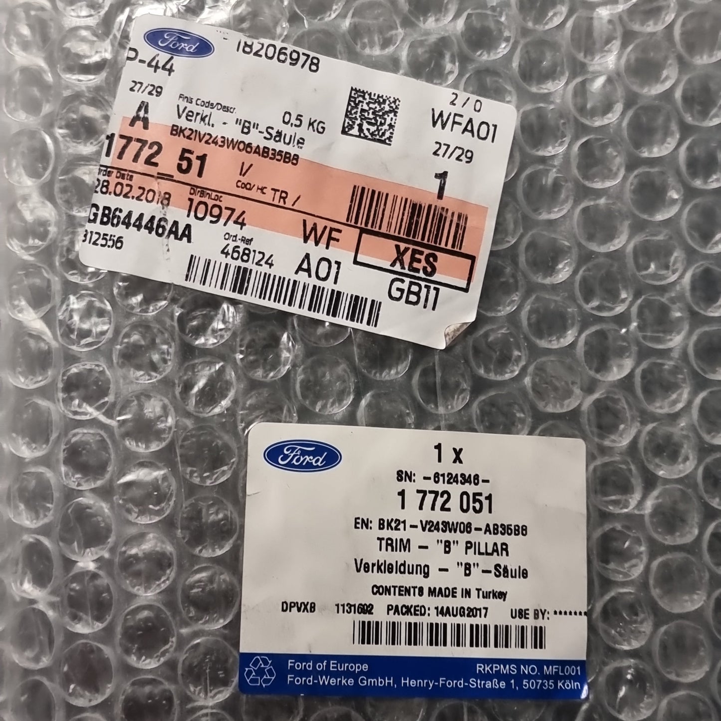 Genuine Right "B" Pillar Trim - Ford Transit 2012- | 1772051