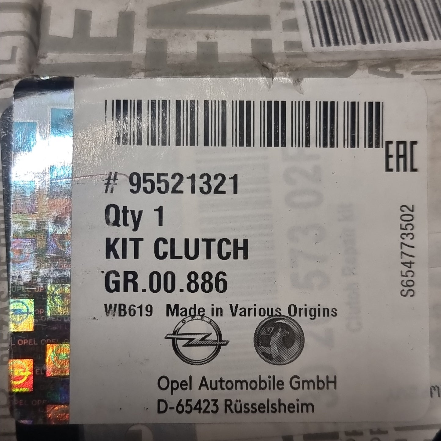 Genuine Clutch Kit - Vauxhall Movano 2014- | 95521321