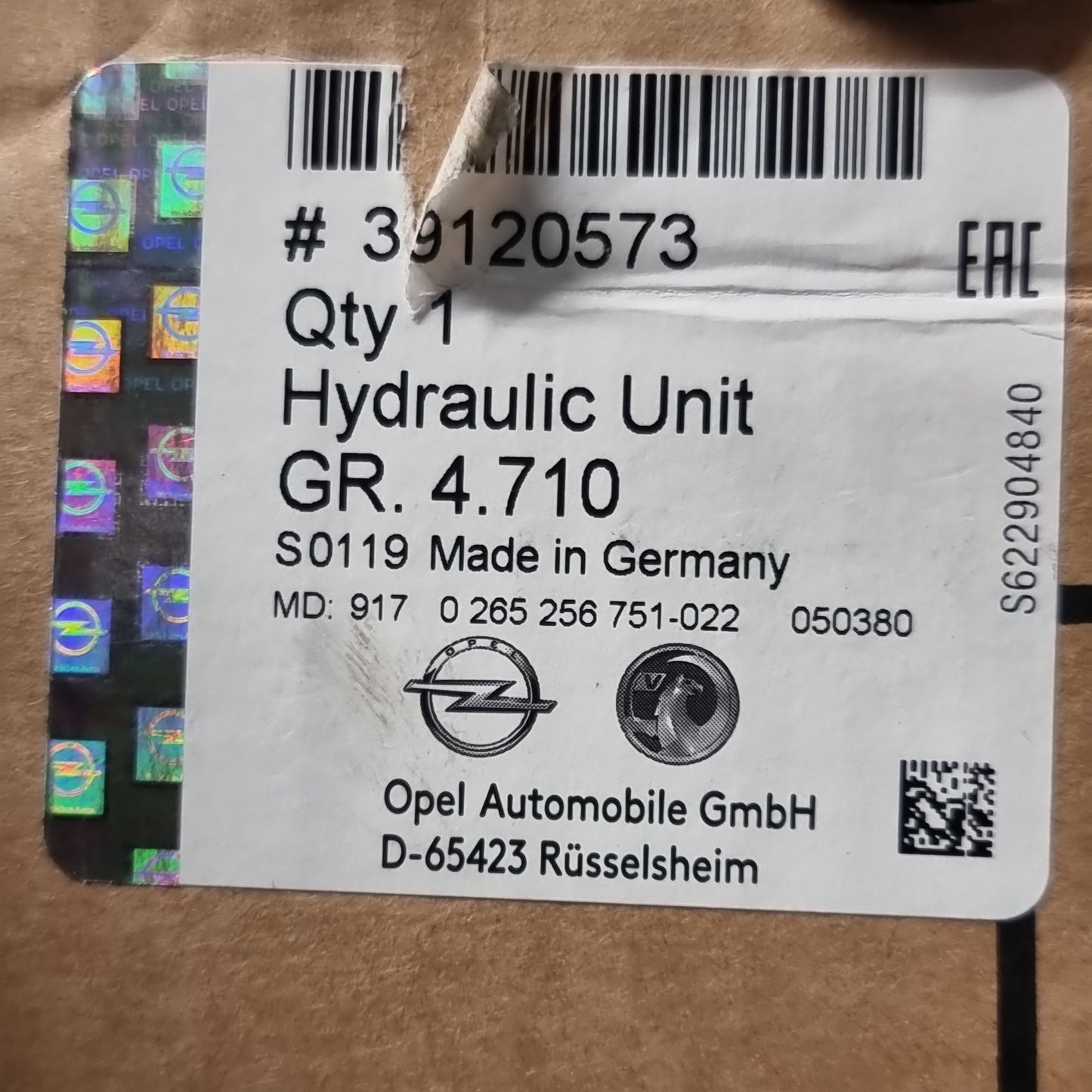 Genuine Brake Hydraulic Block ABS - Vauxhall Astra 2015-2022 | 39120573