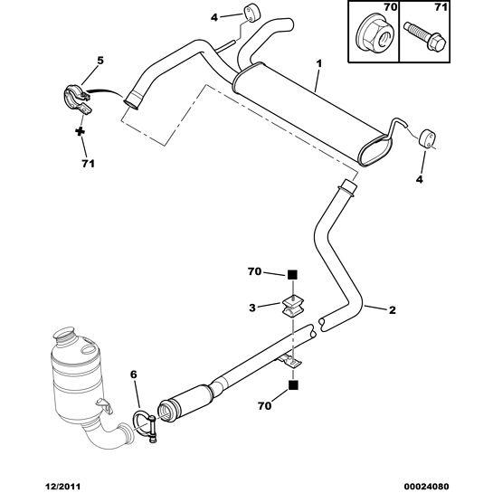 Genuine Peugeot Citroen C1 2005-2009 Diesel Exhaust Flexible Mounting | 1714E3