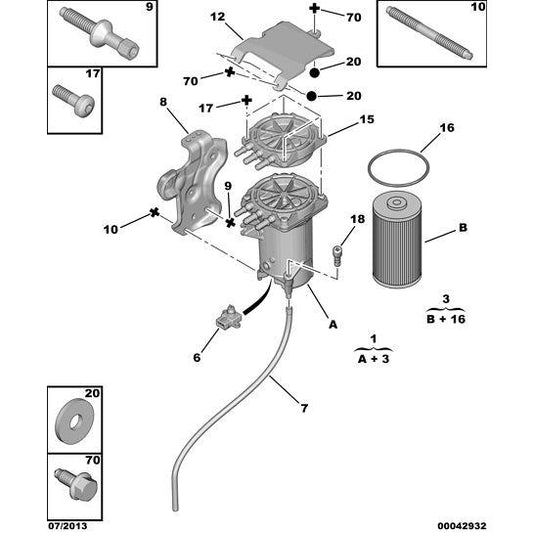 Fuel Filter Cartridge - Citroen C6 2005-2012 Diesel | 1906E5