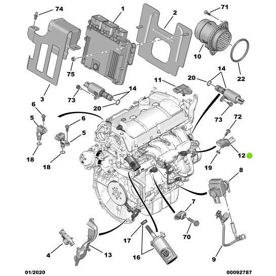 Genuine Peugeot Intake Air Pressure Sensor - Citroen Ds5 2011-2021 Petrol | 1922W0 | 1922W0