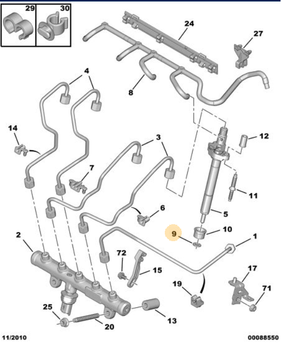 Genuine Peugeot 508 2010-2018 Fuel Injector Washer | 198177