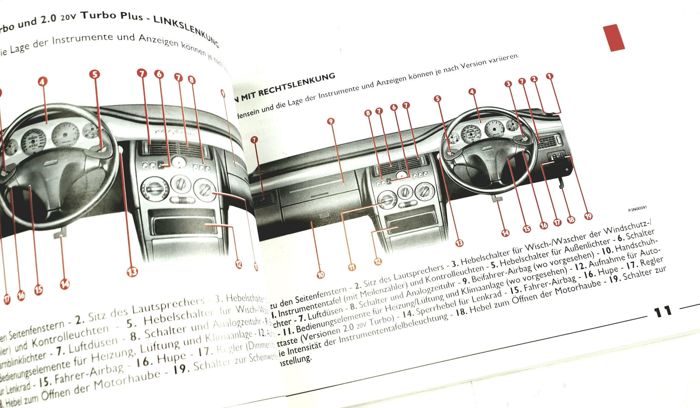 Genuine Fiat Coupe Owners Manual Handbook Italian | 60345180