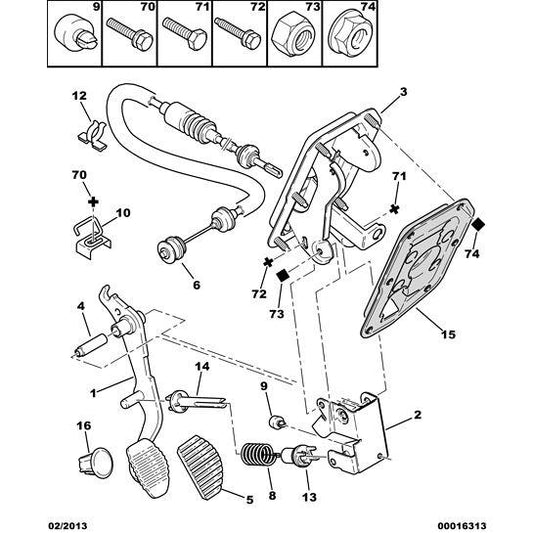 Clutch Pedal Spring - Citroen Berlingo 2006-2008 Petrol  | 214837