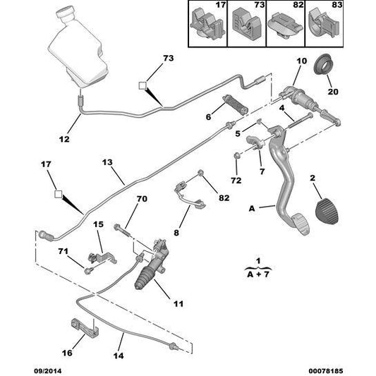 Clutch Pedal Shaft Bolt - Citroen C3 2009-2013 Petrol | 217022