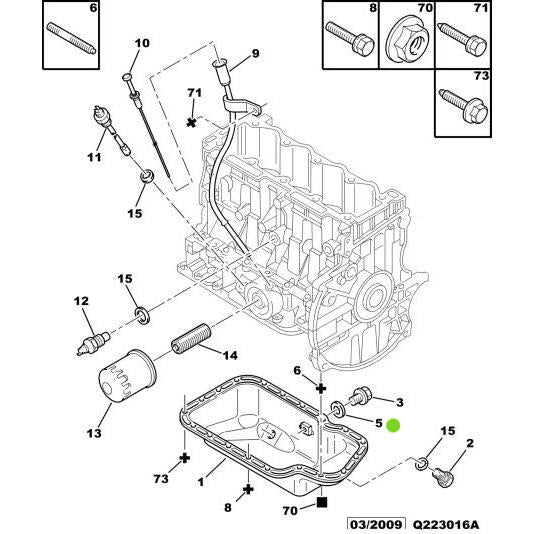 Genuine Peugeot Citroen Saxo 1996-2004 Plug Seal Sump | 221914