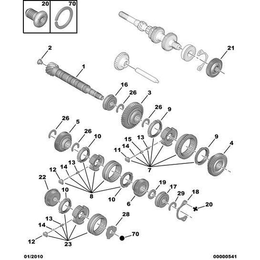 Citroen Berlingo 2008-2012 Petrol Manual Gr-Bx Bearing Snap Ring | 2318A1