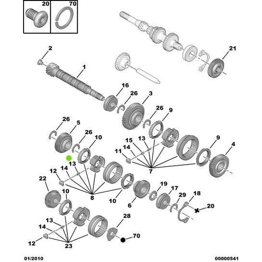 Genuine Peugeot Gr-Bx Synchronizer Spring - Citroen Nemo 2008-2015 Petrol Manual | 232518 | 232518