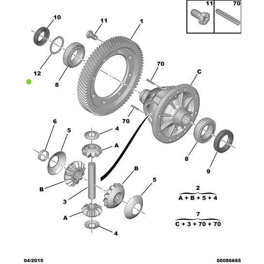 Genuine Peugeot Mgbx Adjusting Washer - Citroen Dispatch 1994-2006 Diesel | 2357A4
