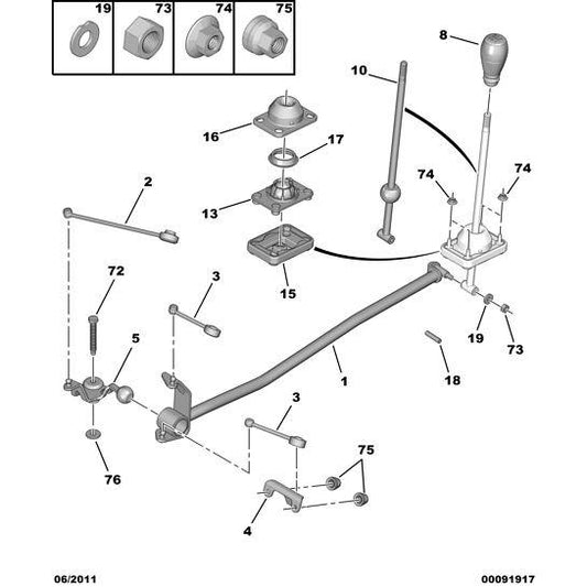 Gearshift Control Lever Washer - Citroen Berlingo 2006-2008 Petrol | 242014