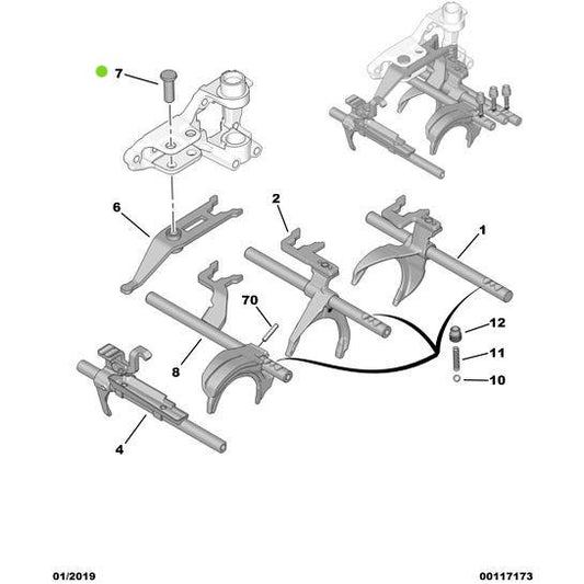 Genuine Peugeot Reverse Gear Rocker Shaft - Citroen Ds5 2011-2021 Petrol | 255213 | 255213