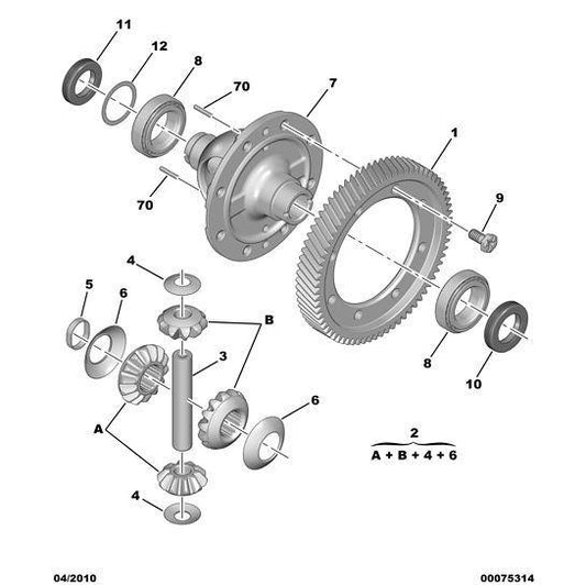 Genuine Peugeot Citroen C5 2004-2008 Diesel Differential Bearing | 312518
