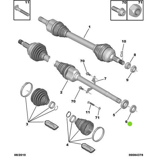Genuine Peugeot Drive Shaft Bush - Citroen Dispatch 1994-2006 Diesel | 324808 | 324808