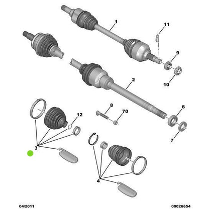 Genuine Peugeot Driveshaft Gaiter Kit - Citroen C8 2002-2008 Diesel | 329306 | 329306