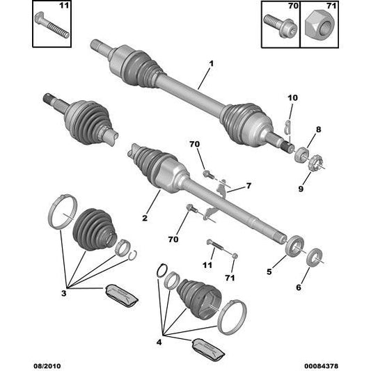 Wheel Hub Fixing Nut - Citroen Berlingo 2012-2015 Diesel | 329733
