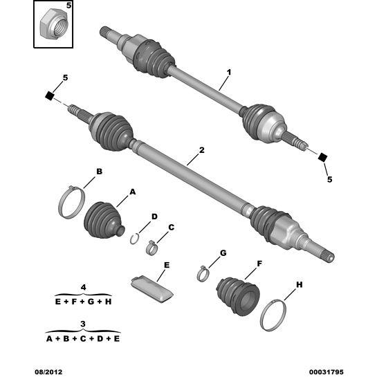 Drive Shaft Fixing Nut - Citroen C3 2002-2005 Petrol | 329724