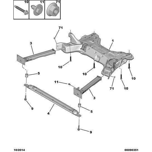 Genuine Peugeot Citroen Berlingo 2015-2018 Petrol (Mul) Flanged Screw | 350957