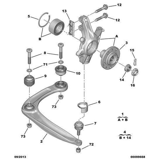 Front Triangle Arm Ball-Joint - Citroen Berlingo 2012-2015 Diesel | 364068