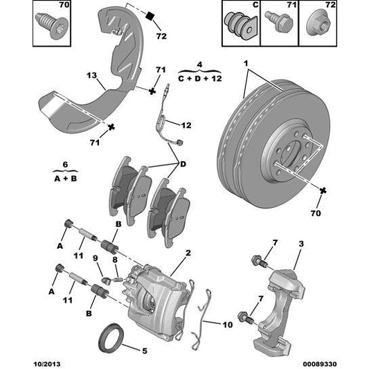 Brake Pad Kit Front - Citroen C5 2004-2008 Petrol | 425424