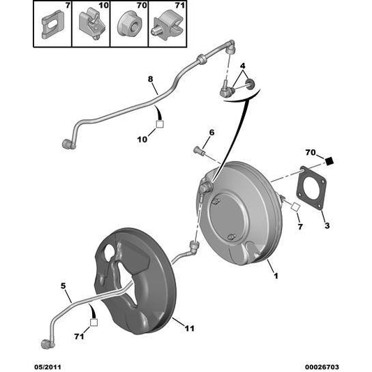 Brake Vacuum Hose - Citroen C8 2002-2008 Petrol | 457891