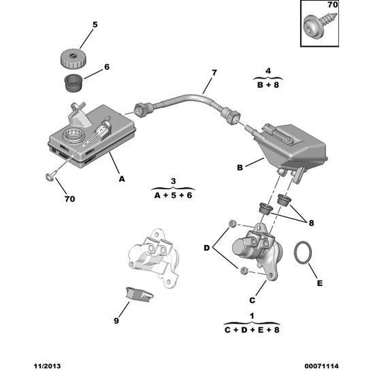 Genuine Peugeot Brake Fluid Reservoir - Citroen Berlingo 2012-2015 Diesel | 4635E5 | 4635E5