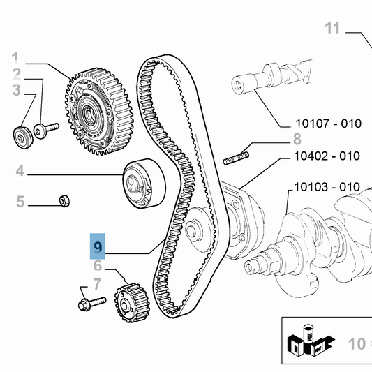 Genuine Timing Belt - Fiat 500 2007-2016 | 46352316