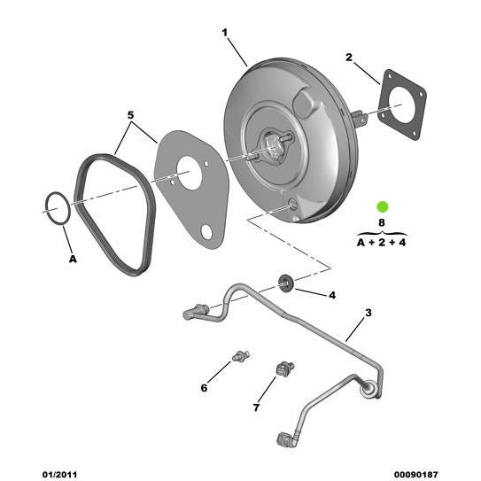 Genuine Peugeot Master Cylinder Fixing Kit - Citroen Nemo 2008-2015 Petrol | 465105 | 465105