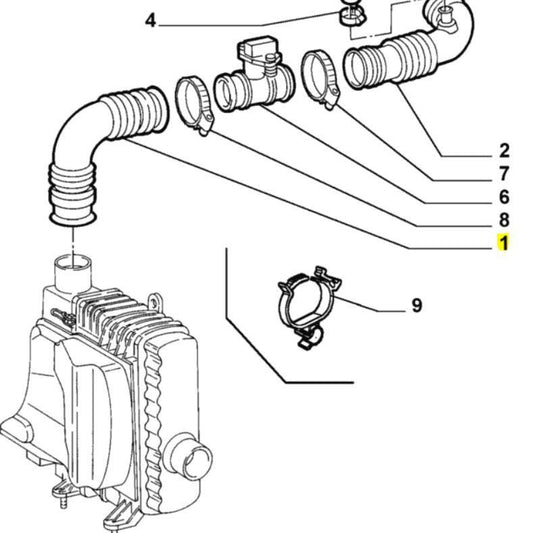 Pipe, Air filter to AFM - Alfa Romeo 147 & GT | 46741125