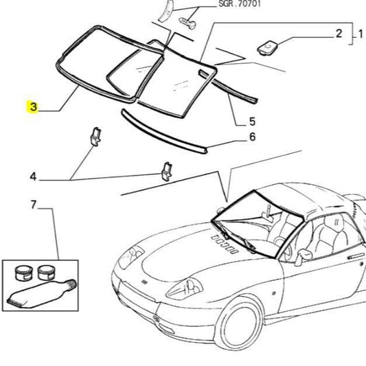 Wind Screen Rubber - Fiat Barchetta | 47300296