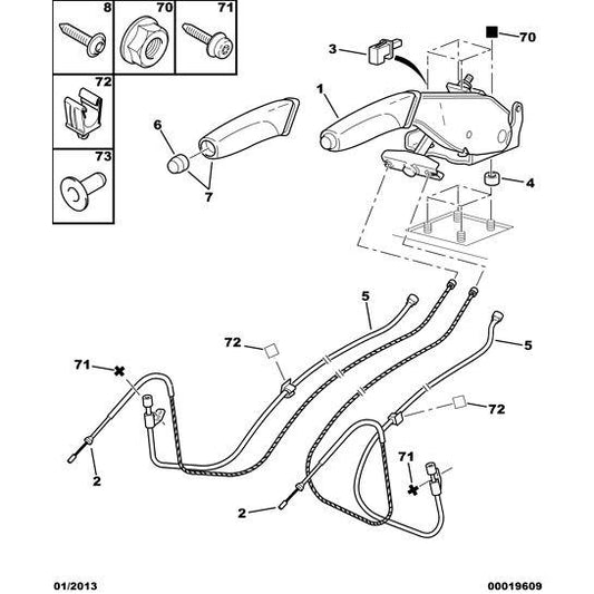 Secondary Brake Cable Guide - Citroen C5 2001-2004 Diesel | 476920