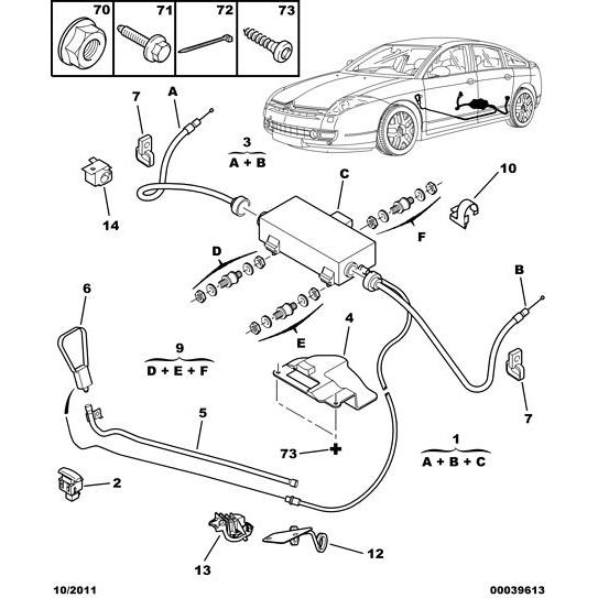 Secondary Brake Cable Guide - Citroen C6 2005-2012 Diesel | 476939