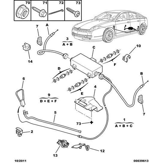 Secondary Brake Cable Guide - Citroen C6 2005-2012 Diesel | 476939